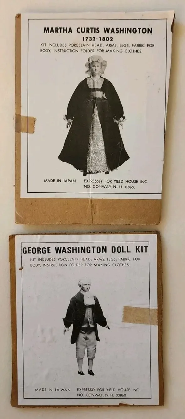 Vintage Bisque, Porcelain, Ceramic George & Martha Washington Doll Parts